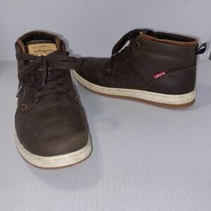 Levi Strauss & CO Men's Faux Leather Mid Top Sneakers Size 8.5 Goshen Brown